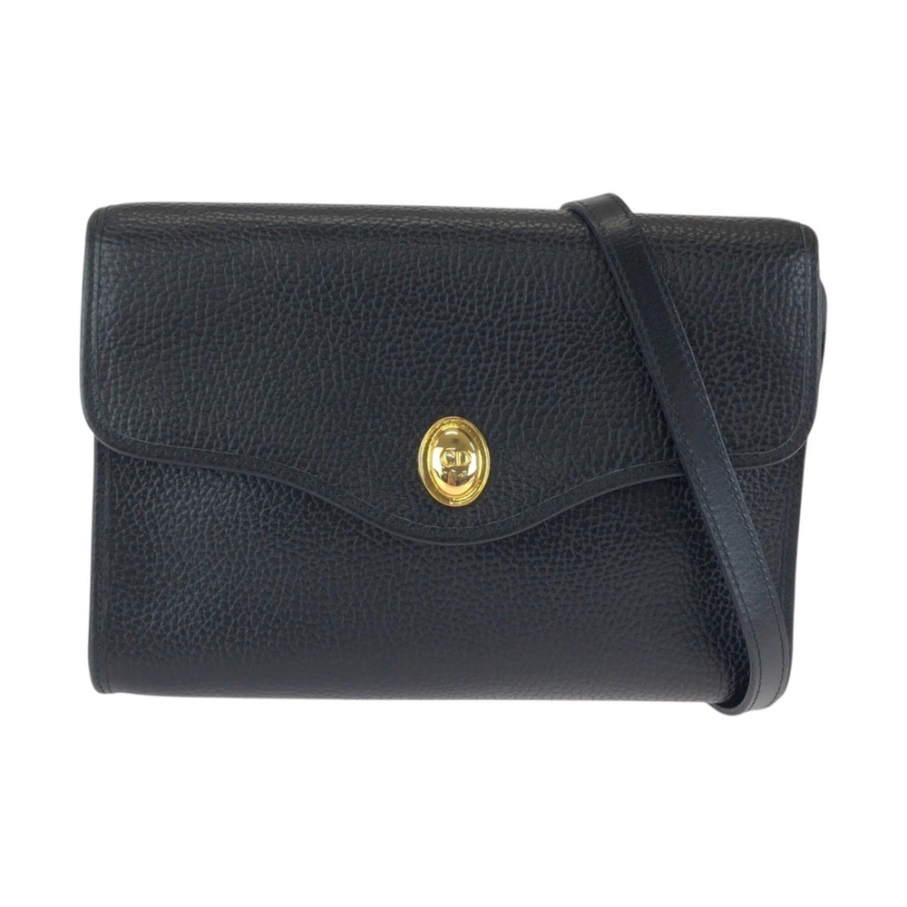 Christian Dior Vintage Black Leather Shoulder Bag/Pouch with Gold Hardware fo... - Picture 1 of 10